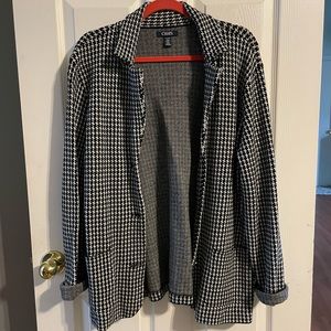 EUC Chaps Houndstooth sweater blazer size XL